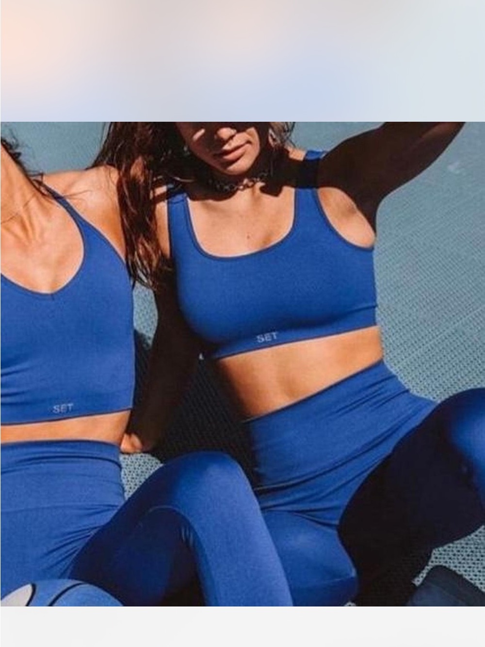 SET Active Royal Blue Leggings & Sports Bra Workout Set in Size XS